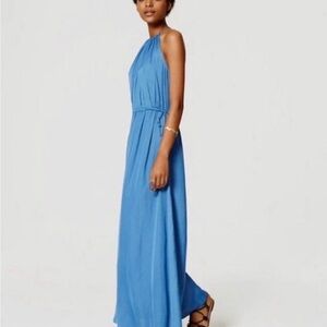 NWT LOFT Maxi Dress Blue Beach Bohemian size Large